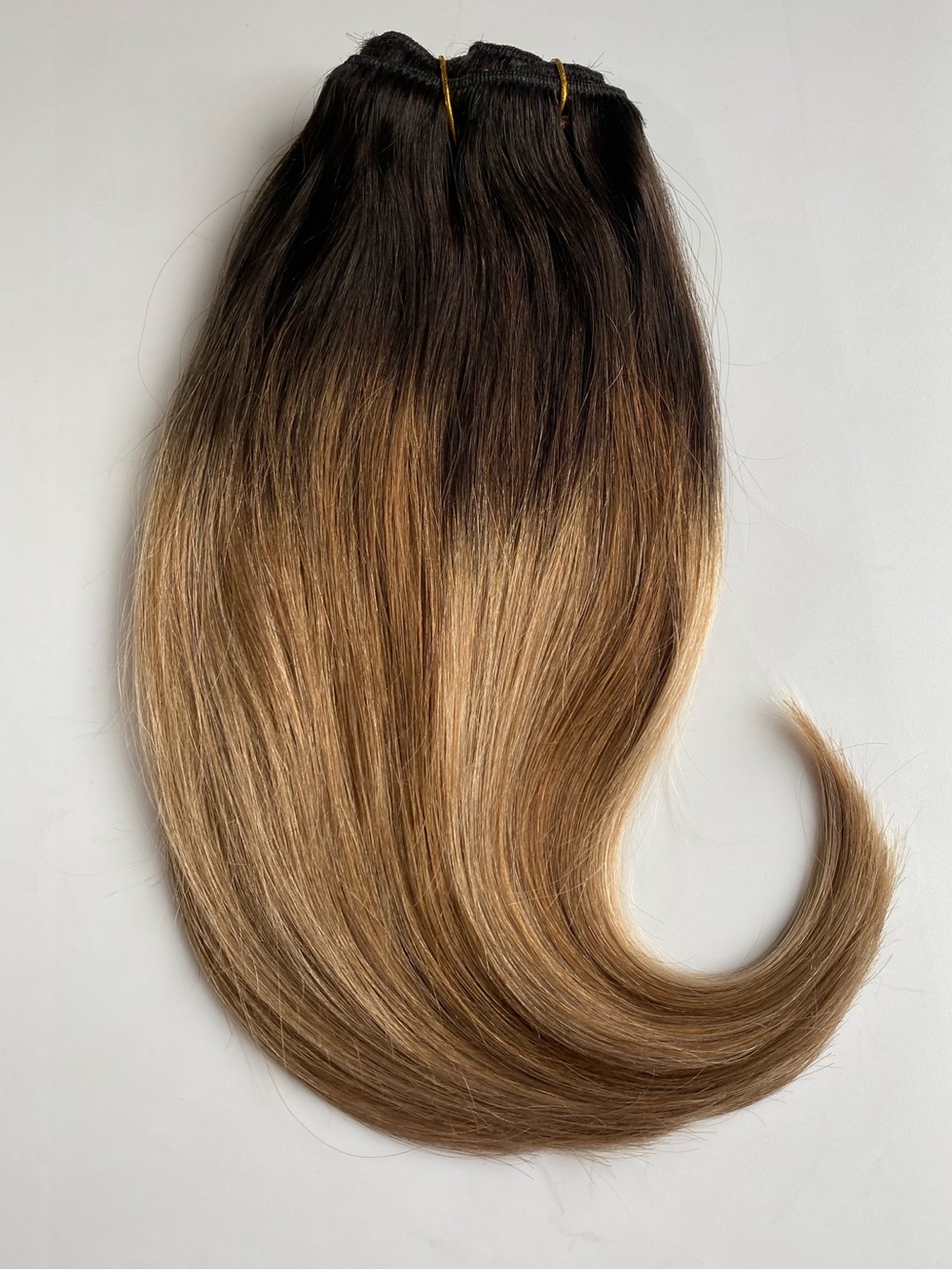 Clip In Hair Extensions 14" 120g 7pcs Double Weft #6PT2/18 Human Hair